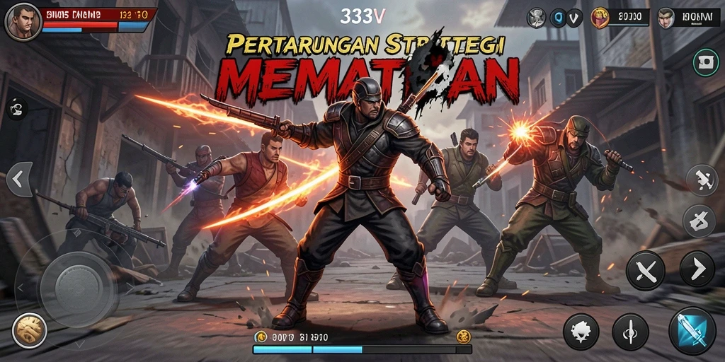 Screenshot gameplay 333V menampilkan pertarungan strategi yang mendebarkan.