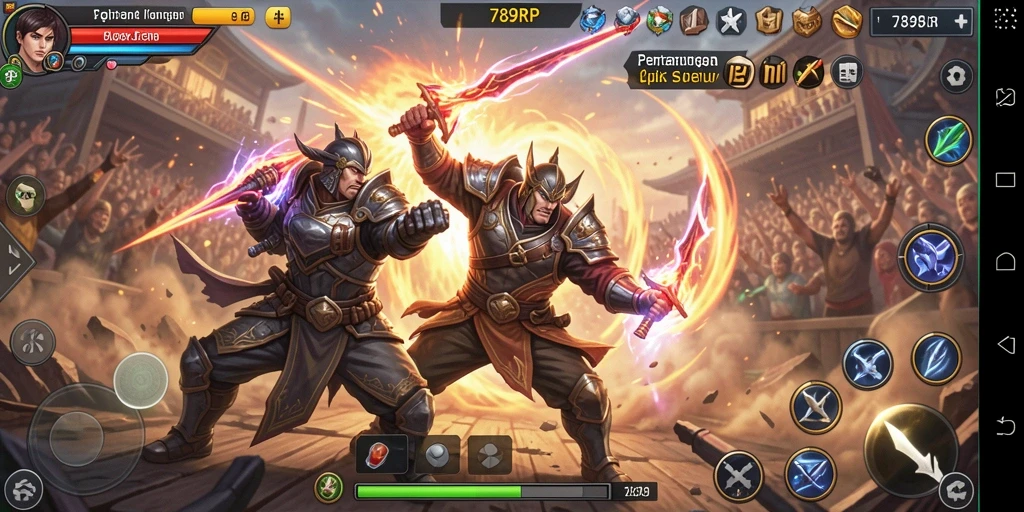Gameplay seru dalam 789RP dengan karakter bertarung yang dinamis.