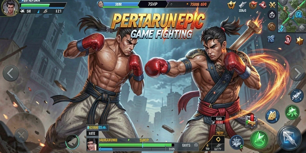 Tangkapan layar dari gameplay 7SVIP menampilkan aksi pertarungan seru.
