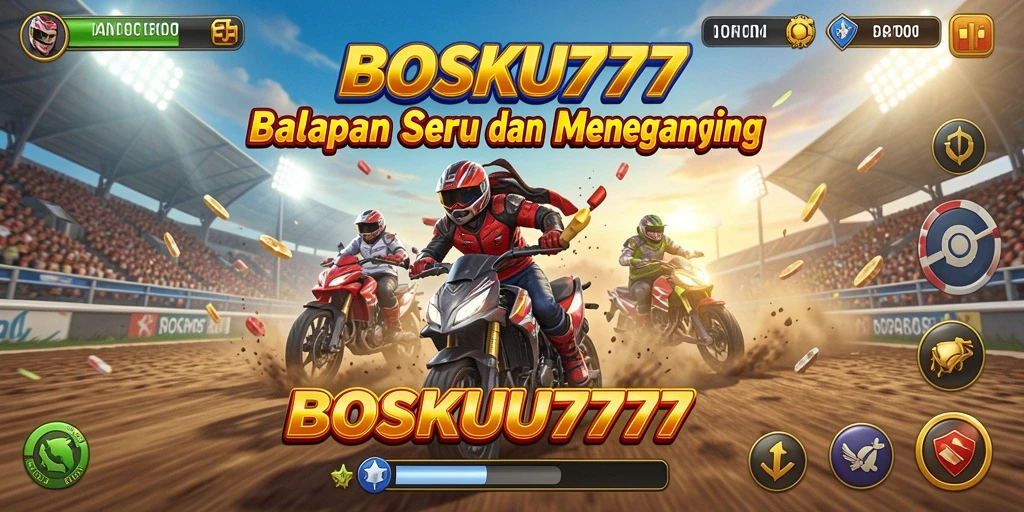 Tampilan gameplay BOSKU777 yang seru dalam balapan.