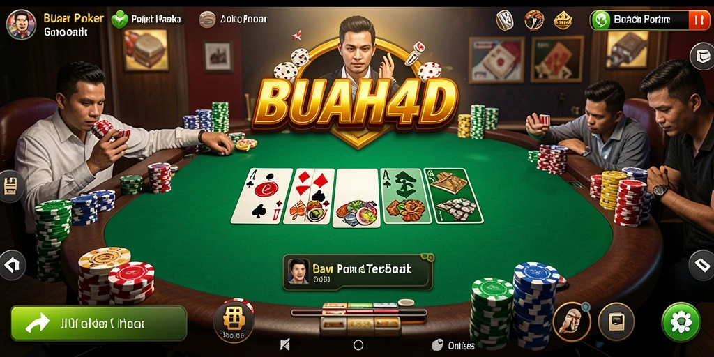 Tampilan permainan Poker yang mendebarkan dalam BUAH4D.
