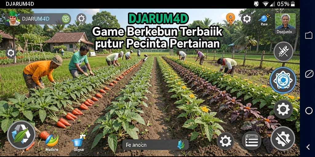 Screenshot gameplay DJARUM4D yang menunjukkan aktivitas bertani yang seru.