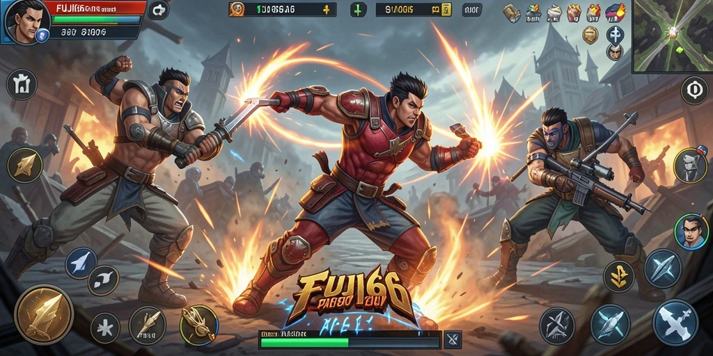 Gameplay FUJI66 yang intens dan seru di arena pertarungan.
