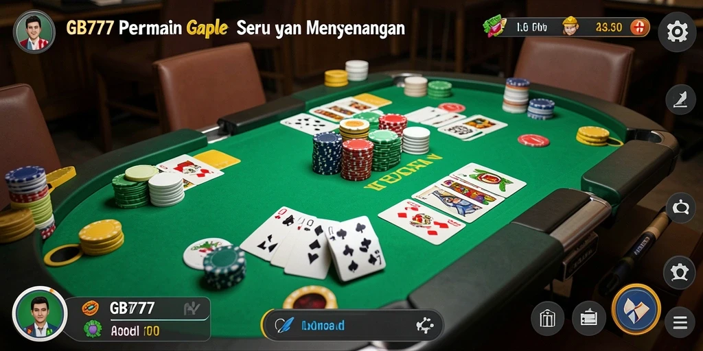 Screenshot menunjukkan gameplay seru Gaple di GB777.