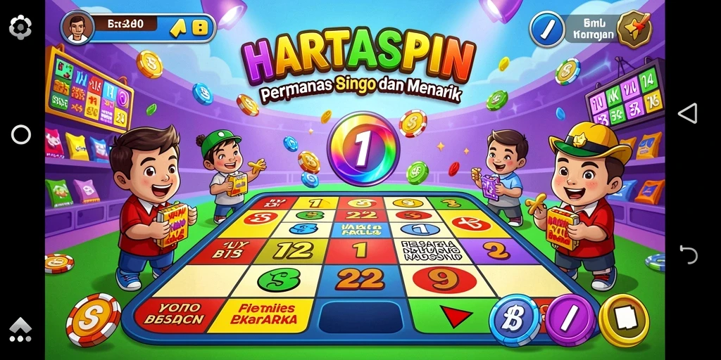 Tampilan gameplay HARTASPIN dengan suasana Bingo yang seru.