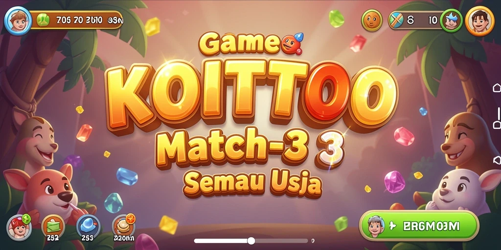 Screenshot permainan KOITOTO yang menunjukkan aksi Match-3 seru.