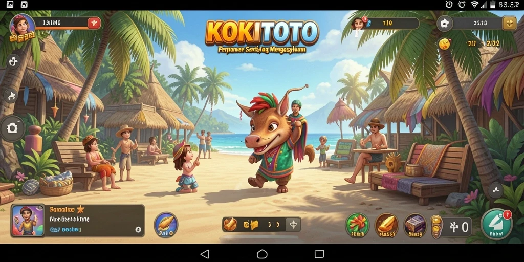 Tampilan gameplay KOKITOTO yang ceria dan menarik.
