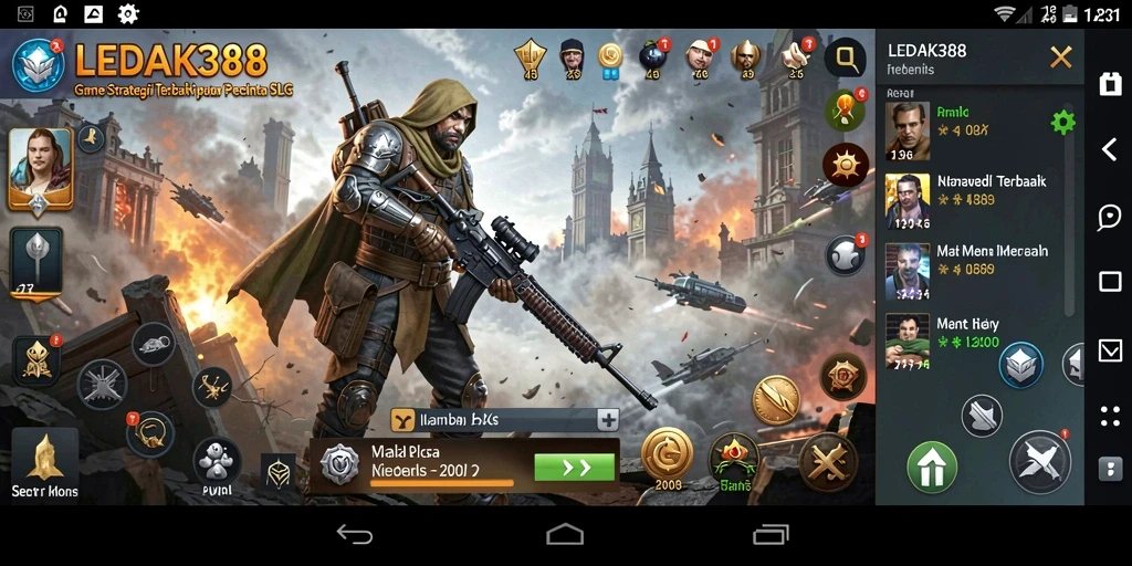 Tangkapan layar menunjukkan aksi strategis dalam gameplay SLG LEDAK388.
