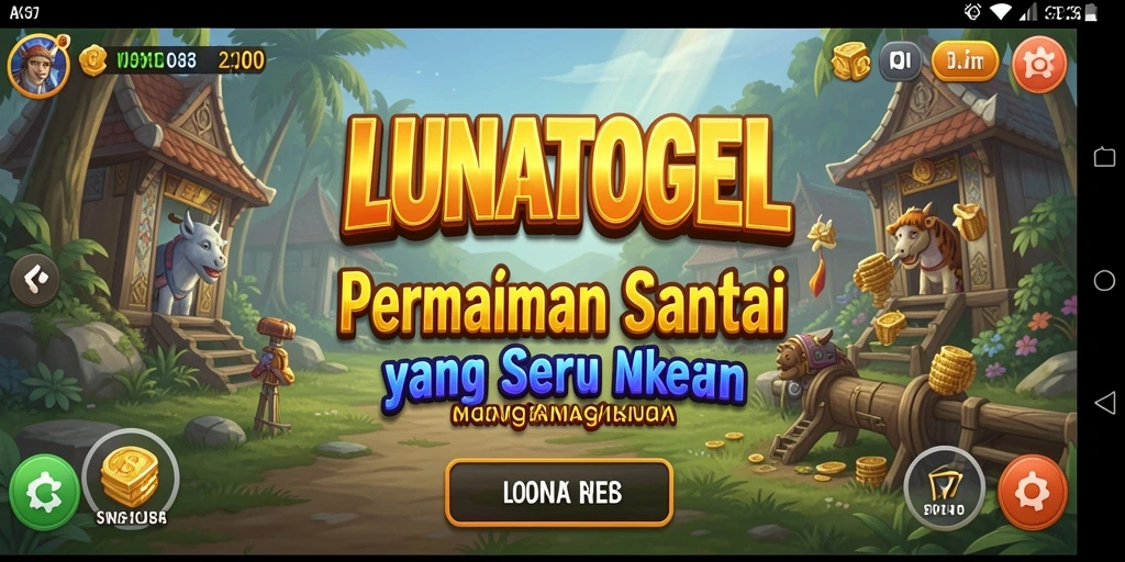 Tampilan gameplay seru LUNATOGEL dengan grafis cerah dan menarik.