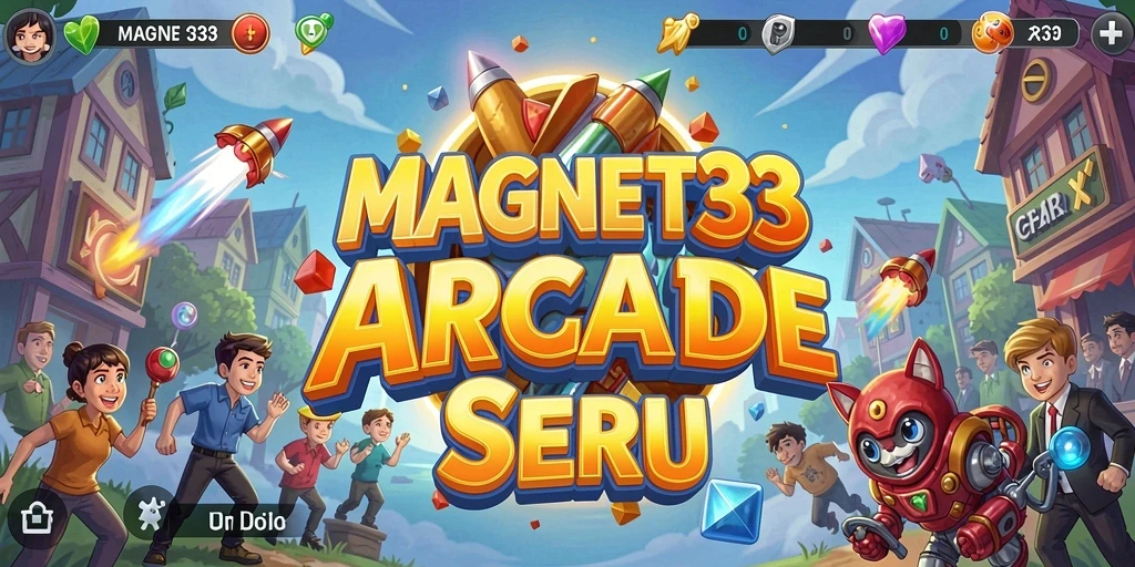 Tampilan gameplay Arcade MAGNET33 yang menegangkan dan penuh warna.