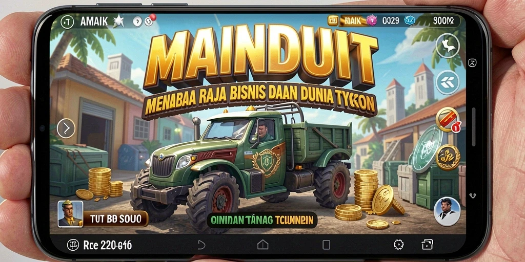 Screenshot gameplay MAINDUIT menampilkan berbagai aspek manajemen bisnis Tycoon.