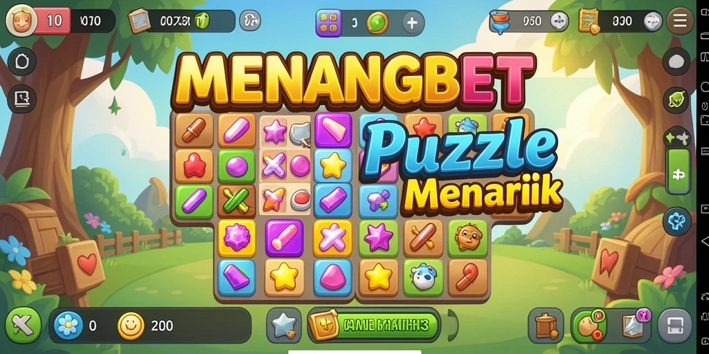 Tampilan menarik gameplay <strong>MENANGBET</strong> dengan simbol-simbol cerah.