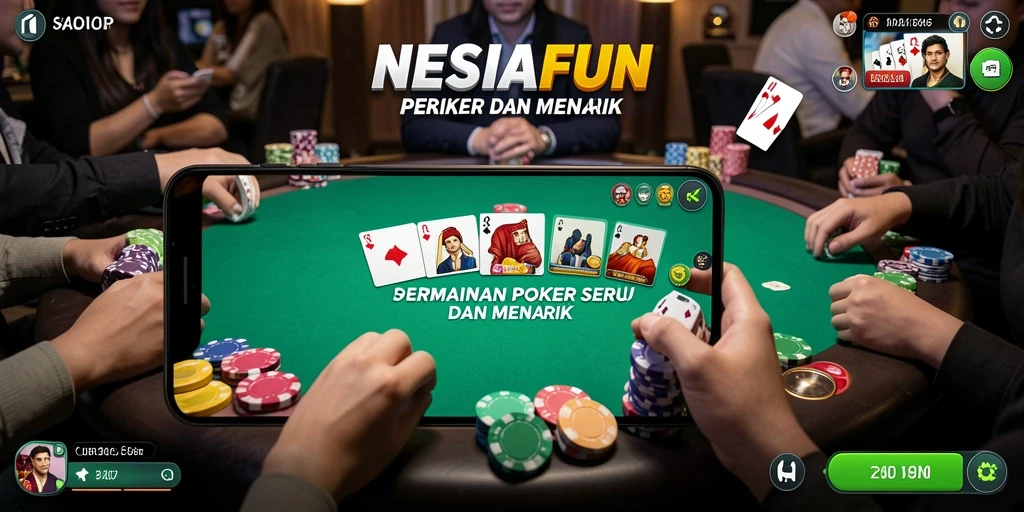 Tampilan screenshot gameplay NESIAFUN yang menampilkan aksi Poker seru.