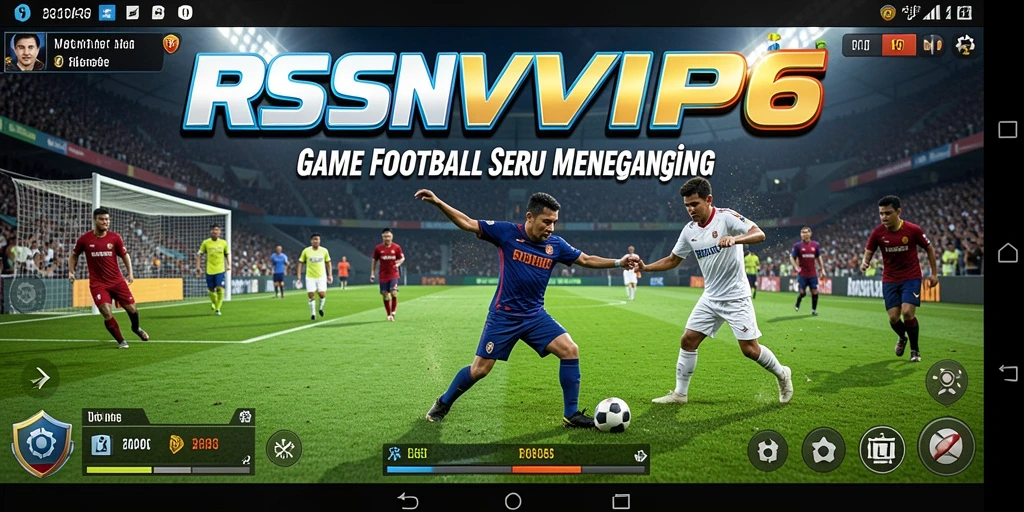 Tampilan seru gameplay RSNVIP6 yang menampilkan aksi sepak bola nyata.