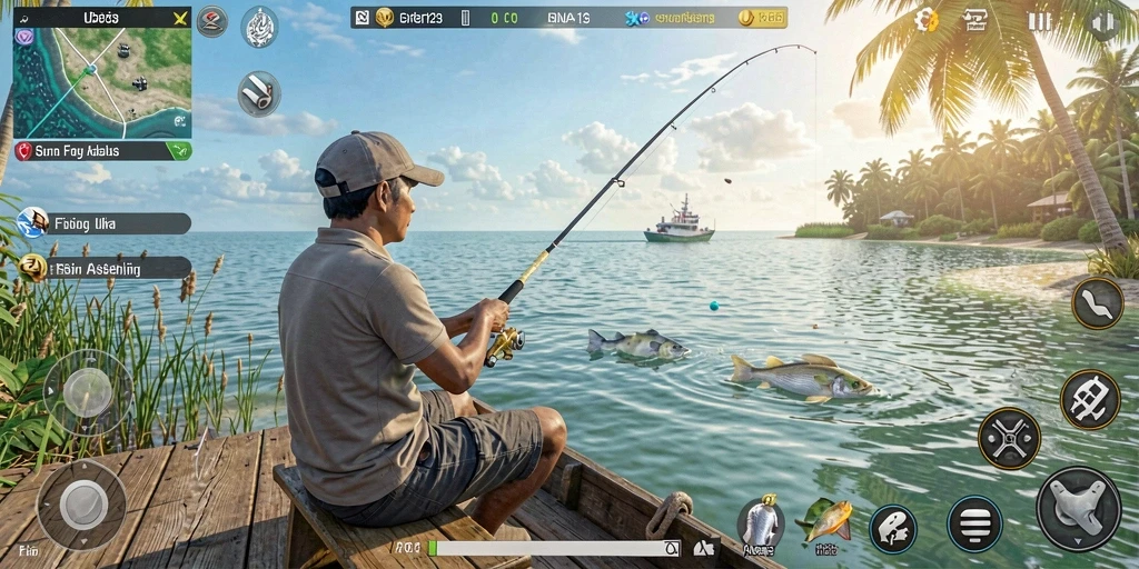 Screenshot gameplay SINAR123 menampilkan aksi memancing yang mengasyikkan.