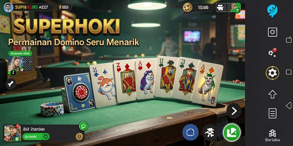 Tampilan gameplay menegangkan dalam SUPERHOKI yang seru.