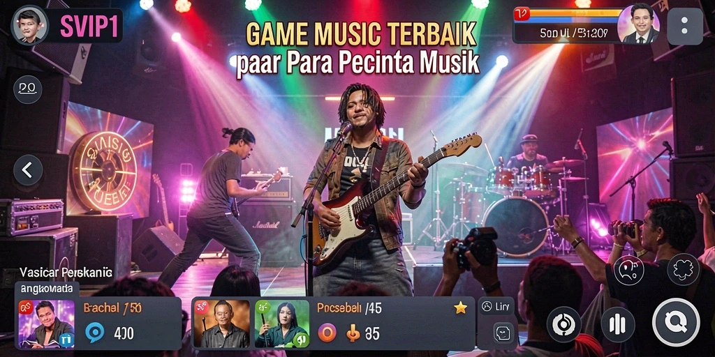 Tampilan gameplay SVIP1 dengan berbagai tantangan musik yang seru.