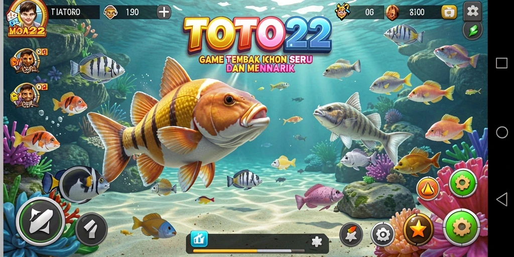 Tampilan gameplay Tembak Ikan yang seru dan penuh warna.