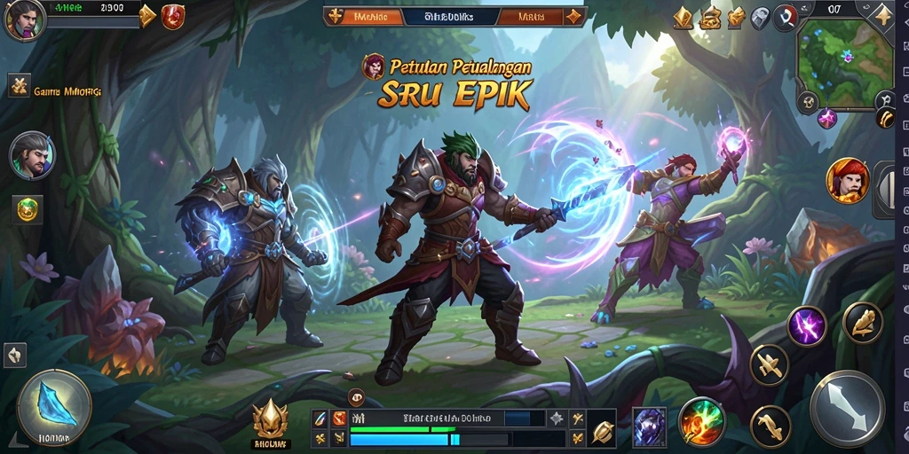 Tampilan gameplay V07 yang menegangkan di dunia MMORPG yang luas.