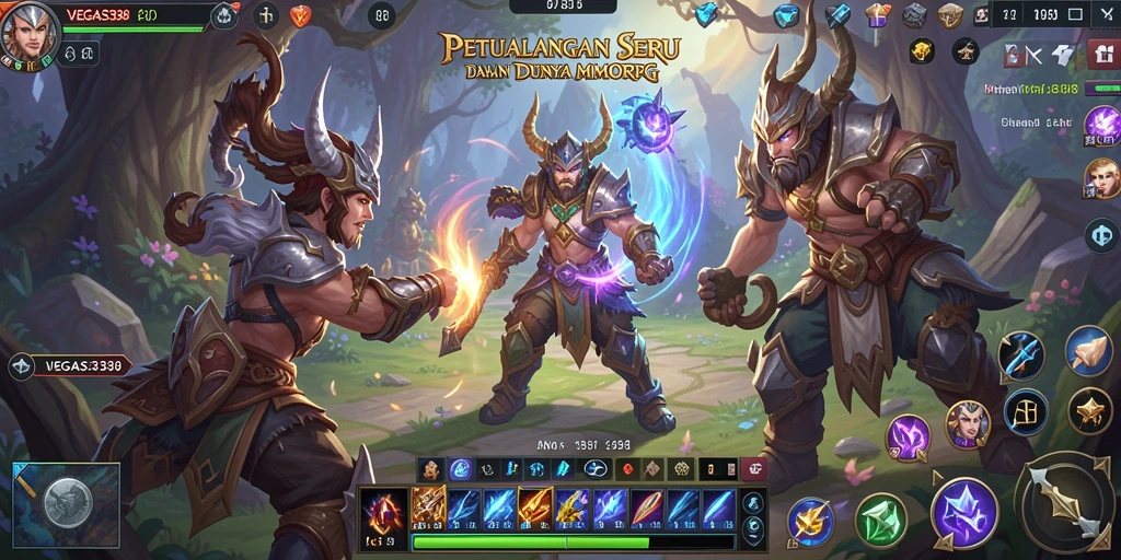 Tampilan seru gameplay VEGAS338 dalam dunia MMORPG.