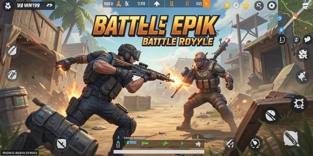 Screenshot gameplay WIN199 yang menampilkan aksi Battle Royale mendebarkan.
